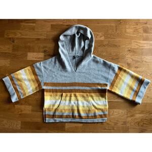 Toad & Co Heartfelt Poncho Hooded Wool Striped Sweater Women’s Size Medium